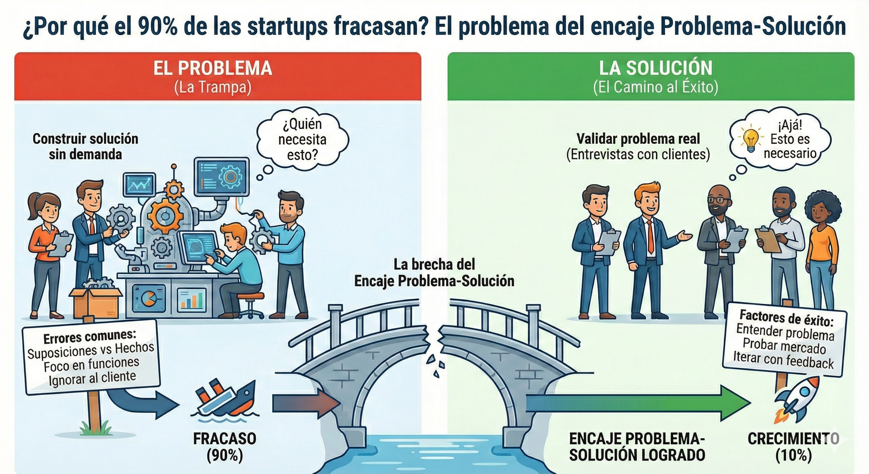 Problem-Solution Fit: Por qué el 90% de las startups fracasan antes de empezar
