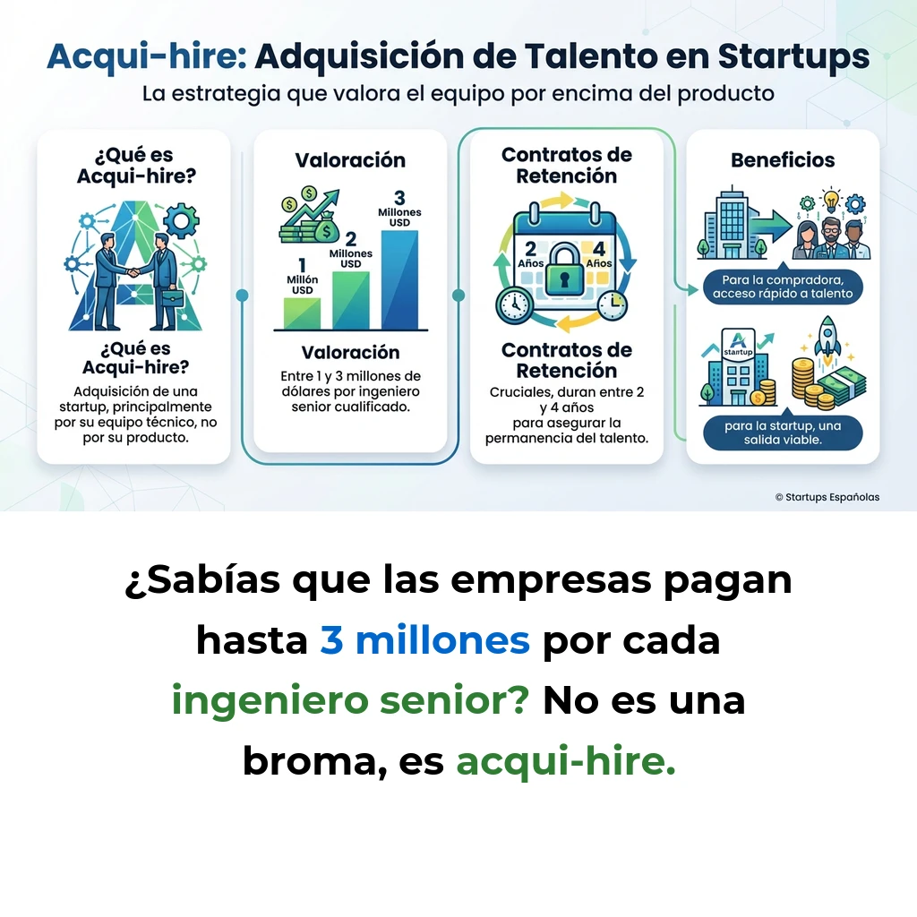 Acqui-hire: Qué es y Cómo Funciona Esta Estrategia de Adquisición de Talento - La práctica que permite a las empresas adquirir startups por su equipo técnico, no por su producto - Carousel Image