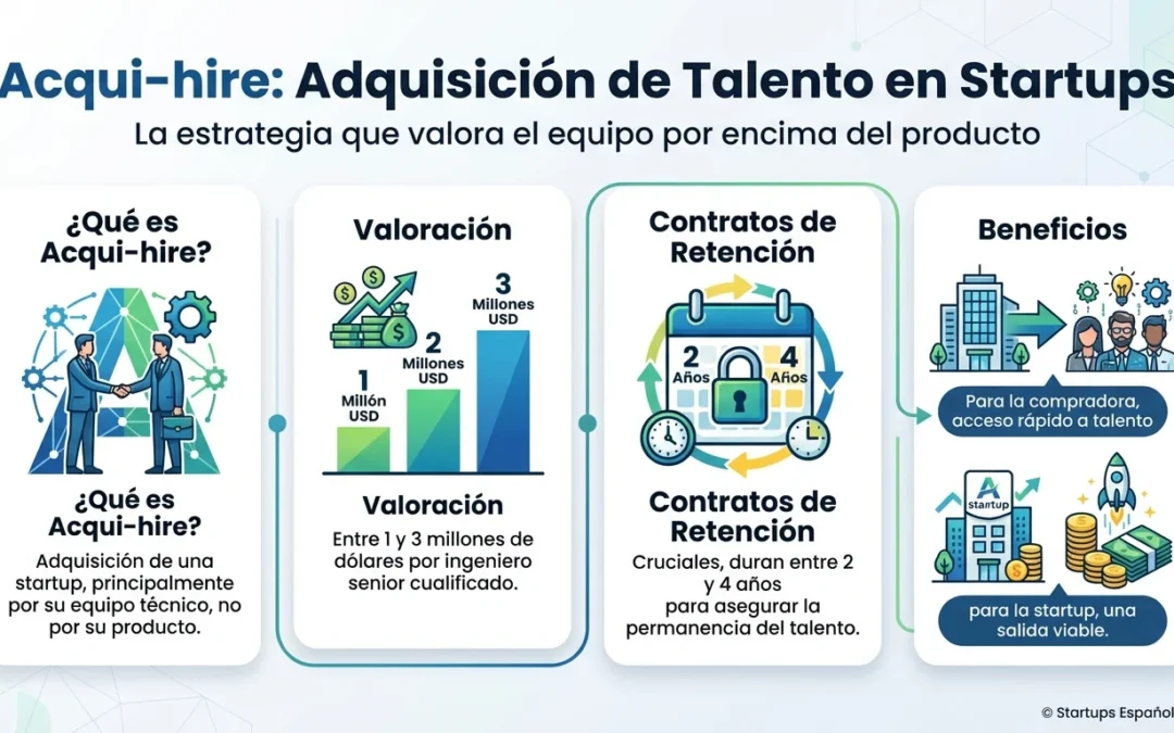 Acqui-hire: Qué es y Cómo Funciona Esta Estrategia de Adquisición de Talento - acqui-hire, adquisición de talento, startup, equipo técnico, valoración, retención, Google, Facebook, Apple