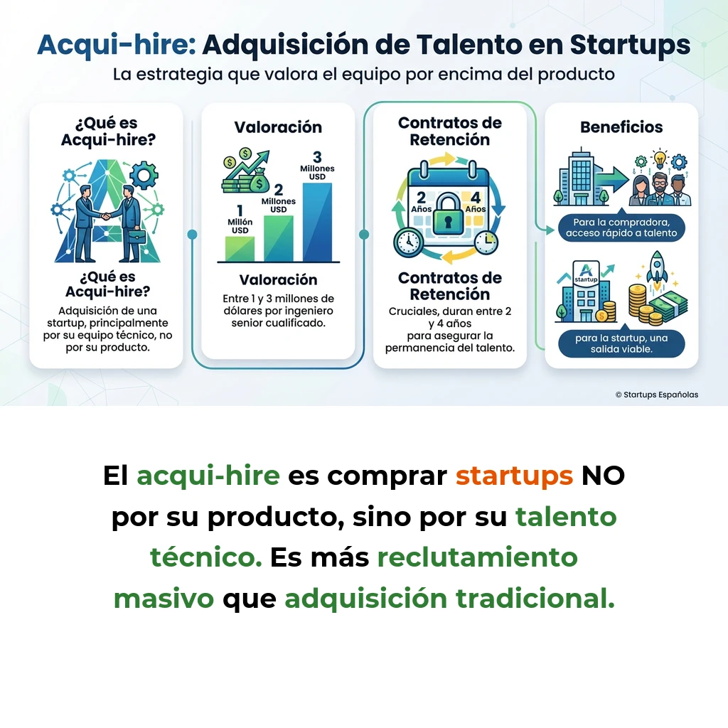 Acqui-hire: Qué es y Cómo Funciona Esta Estrategia de Adquisición de Talento - La práctica que permite a las empresas adquirir startups por su equipo técnico, no por su producto - Carousel Image