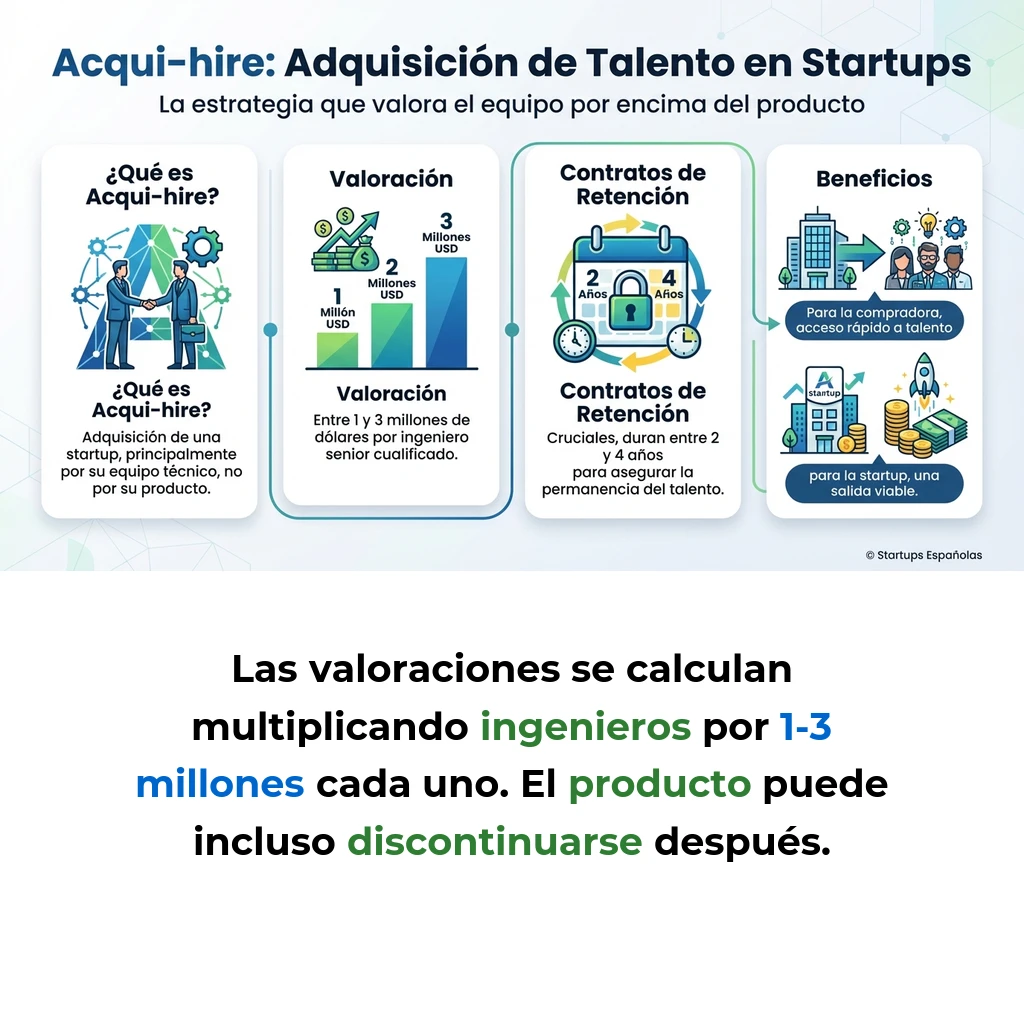 Acqui-hire: Qué es y Cómo Funciona Esta Estrategia de Adquisición de Talento - La práctica que permite a las empresas adquirir startups por su equipo técnico, no por su producto - Carousel Image