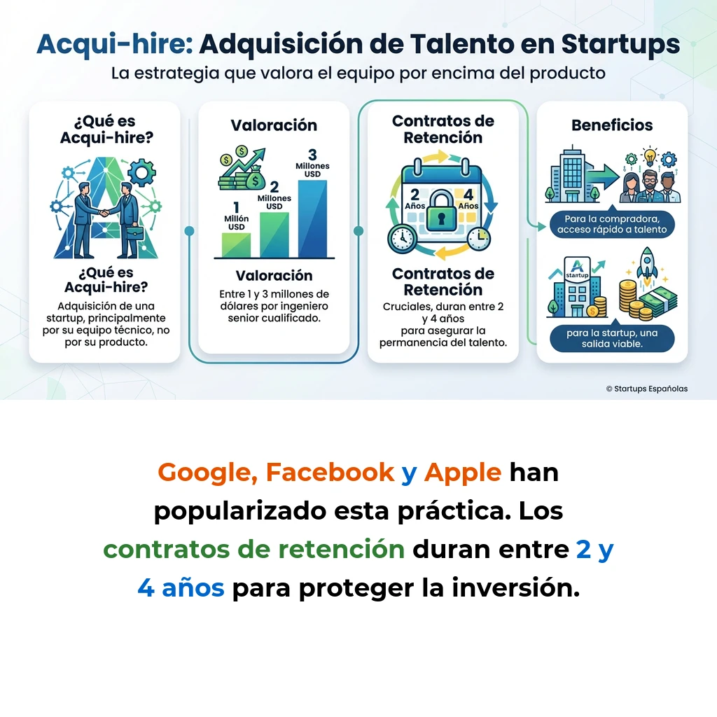 Acqui-hire: Qué es y Cómo Funciona Esta Estrategia de Adquisición de Talento - La práctica que permite a las empresas adquirir startups por su equipo técnico, no por su producto - Carousel Image