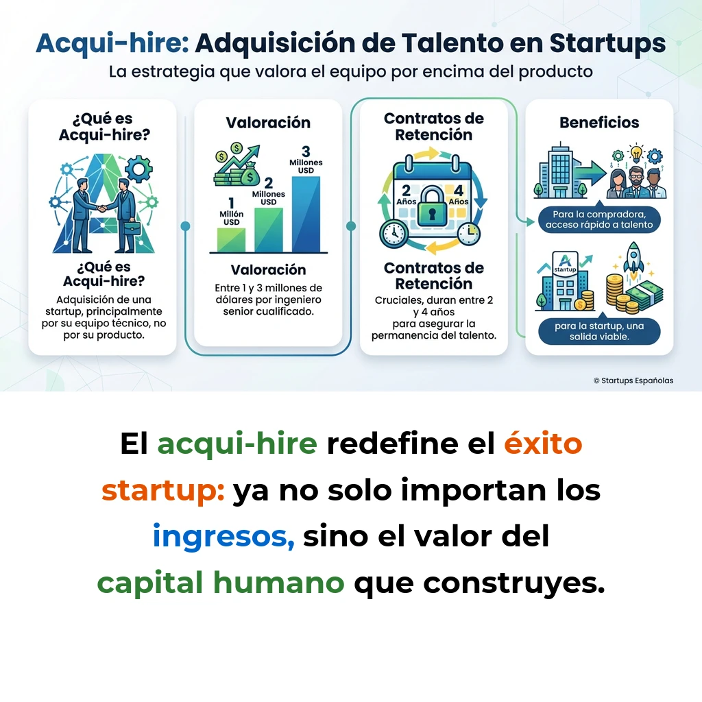 Acqui-hire: Qué es y Cómo Funciona Esta Estrategia de Adquisición de Talento - La práctica que permite a las empresas adquirir startups por su equipo técnico, no por su producto - Carousel Image