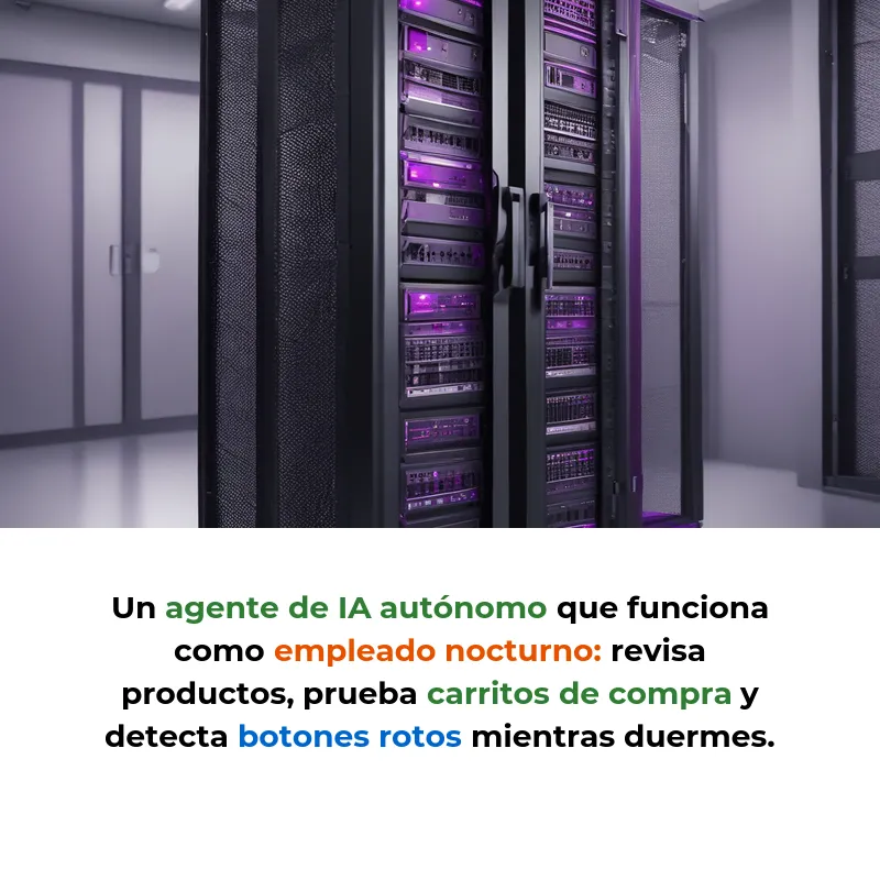 Idea de Negocio: Agente IA que Prueba Tiendas Online Automáticamente las 24 Horas - Un robot inteligente que detecta errores en e-commerce antes de que los vean tus clientes - Carousel Image