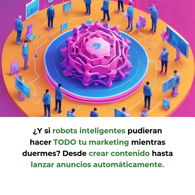 Idea SaaS: Agentes IA que hacen todo el marketing automáticamente - Robots inteligentes que crean campañas completas para pequeñas empresas sin intervención humana - Carousel Image