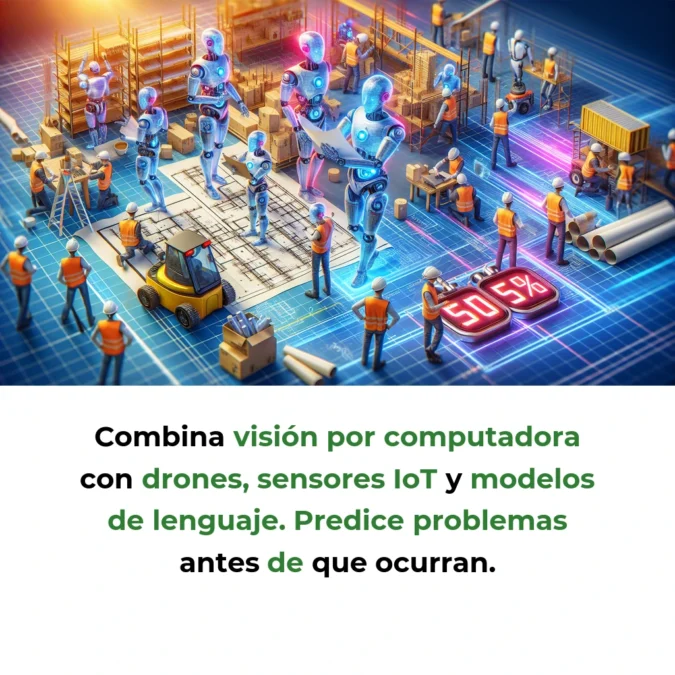 Idea de AI Agent: Sistema Multi-Agente para Gestión Autónoma de Obras de Construcción - Agentes IA especializados que coordinan logística, seguridad y presupuestos en tiempo real para reducir retrasos hasta un 50% - Carousel Image