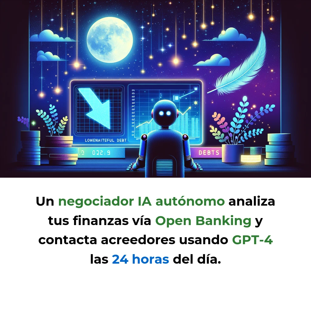 Idea de AI Agent: Negociador Automático de Deudas Personales con IA - Un agente autónomo que contacta a tus acreedores, negocia mejores condiciones y reduce tu deuda mientras duermes - Carousel Image