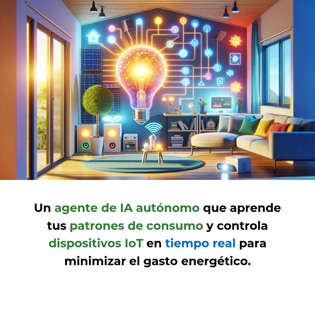 Idea de AI Agent: Optimizador Autónomo de Energía para Hogares Inteligentes - Un agente de IA que aprende tus patrones de consumo y controla dispositivos IoT para reducir tu factura eléctrica hasta un 30% - Carousel Image