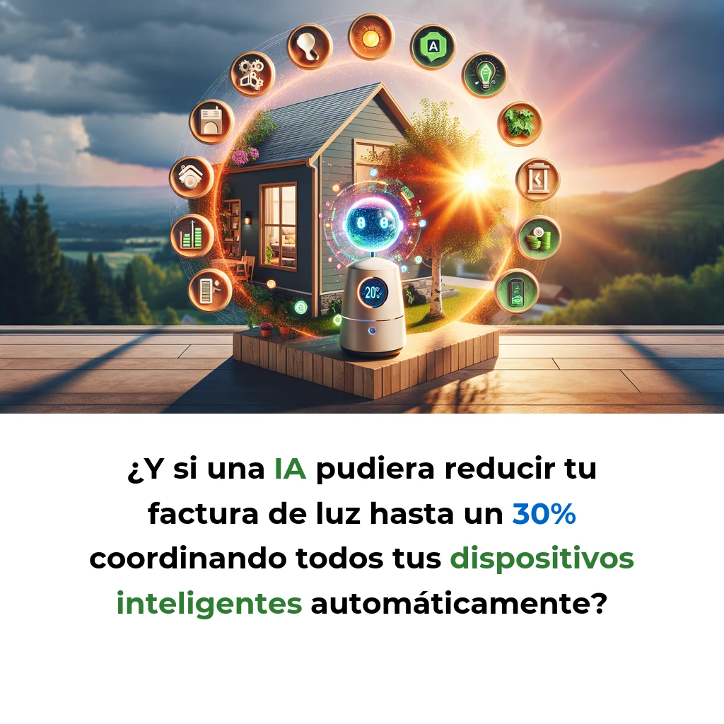 Idea de AI Agent: Optimizador de Energía Doméstica que Reduce tu Factura un 30% - Un agente de IA autónomo que aprende tus patrones de consumo y controla dispositivos inteligentes para minimizar gastos y emisiones - Carousel Image