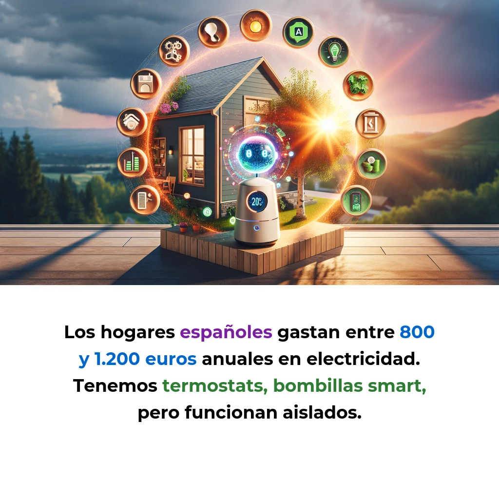 Idea de AI Agent: Optimizador de Energía Doméstica que Reduce tu Factura un 30% - Un agente de IA autónomo que aprende tus patrones de consumo y controla dispositivos inteligentes para minimizar gastos y emisiones - Carousel Image