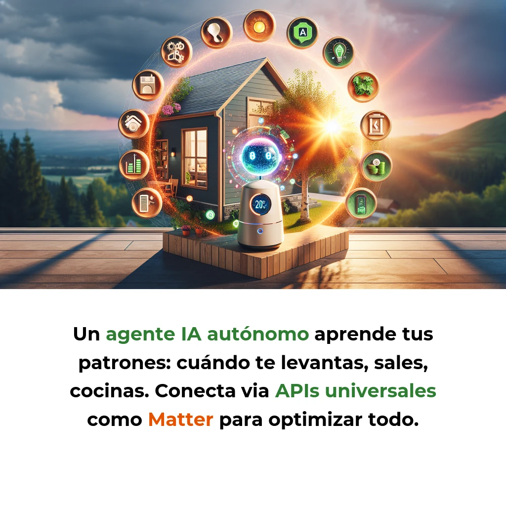 Idea de AI Agent: Optimizador de Energía Doméstica que Reduce tu Factura un 30% - Un agente de IA autónomo que aprende tus patrones de consumo y controla dispositivos inteligentes para minimizar gastos y emisiones - Carousel Image