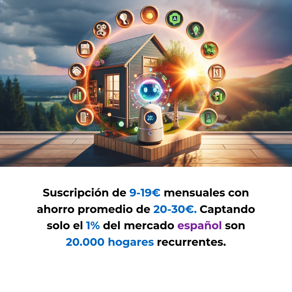 Idea de AI Agent: Optimizador de Energía Doméstica que Reduce tu Factura un 30% - Un agente de IA autónomo que aprende tus patrones de consumo y controla dispositivos inteligentes para minimizar gastos y emisiones - Carousel Image