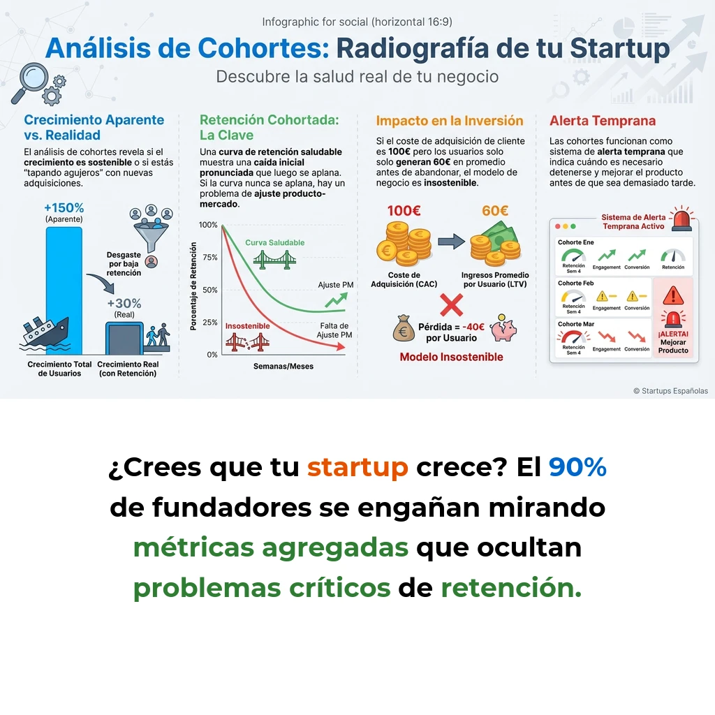 Análisis de cohortes: cómo esta metodología revela la salud real de tu startup - La técnica que separa el crecimiento sostenible de las métricas que ocultan problemas críticos - Carousel Image