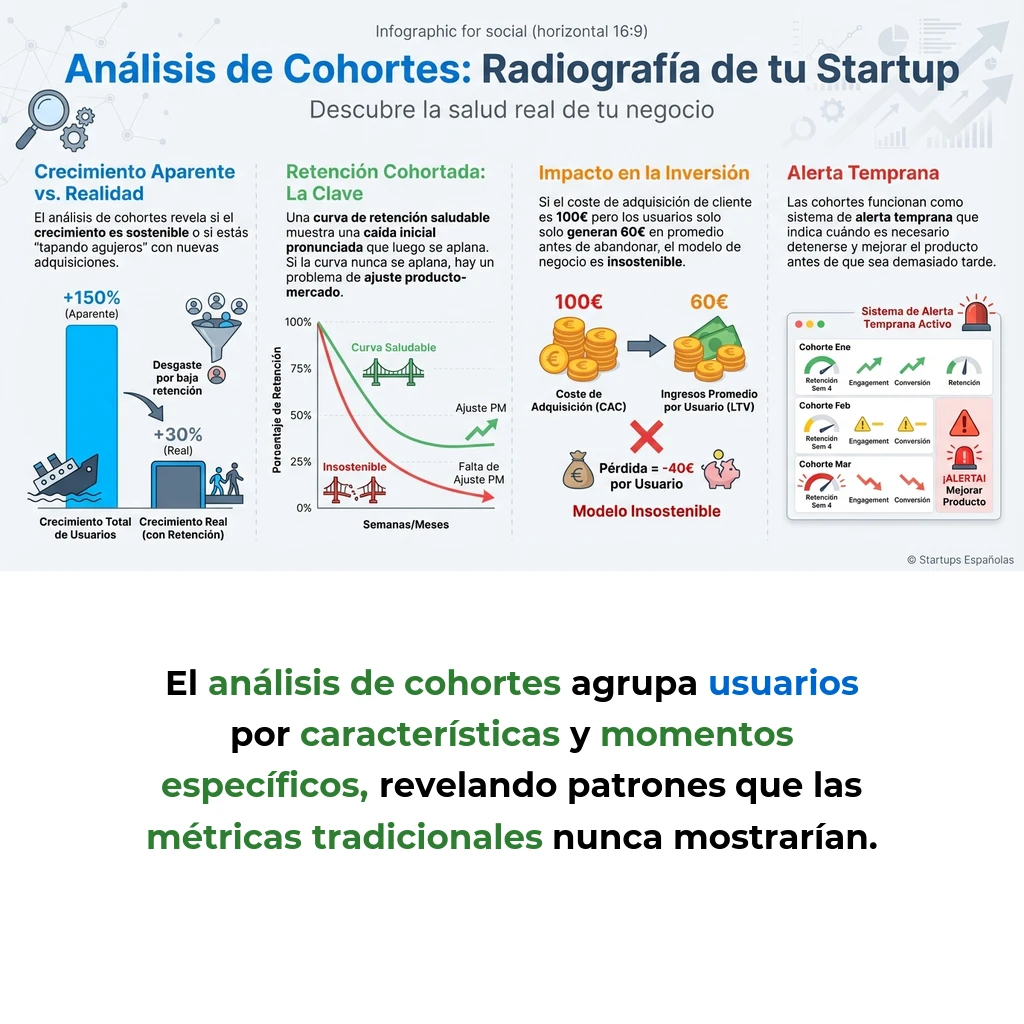 Análisis de cohortes: cómo esta metodología revela la salud real de tu startup - La técnica que separa el crecimiento sostenible de las métricas que ocultan problemas críticos - Carousel Image