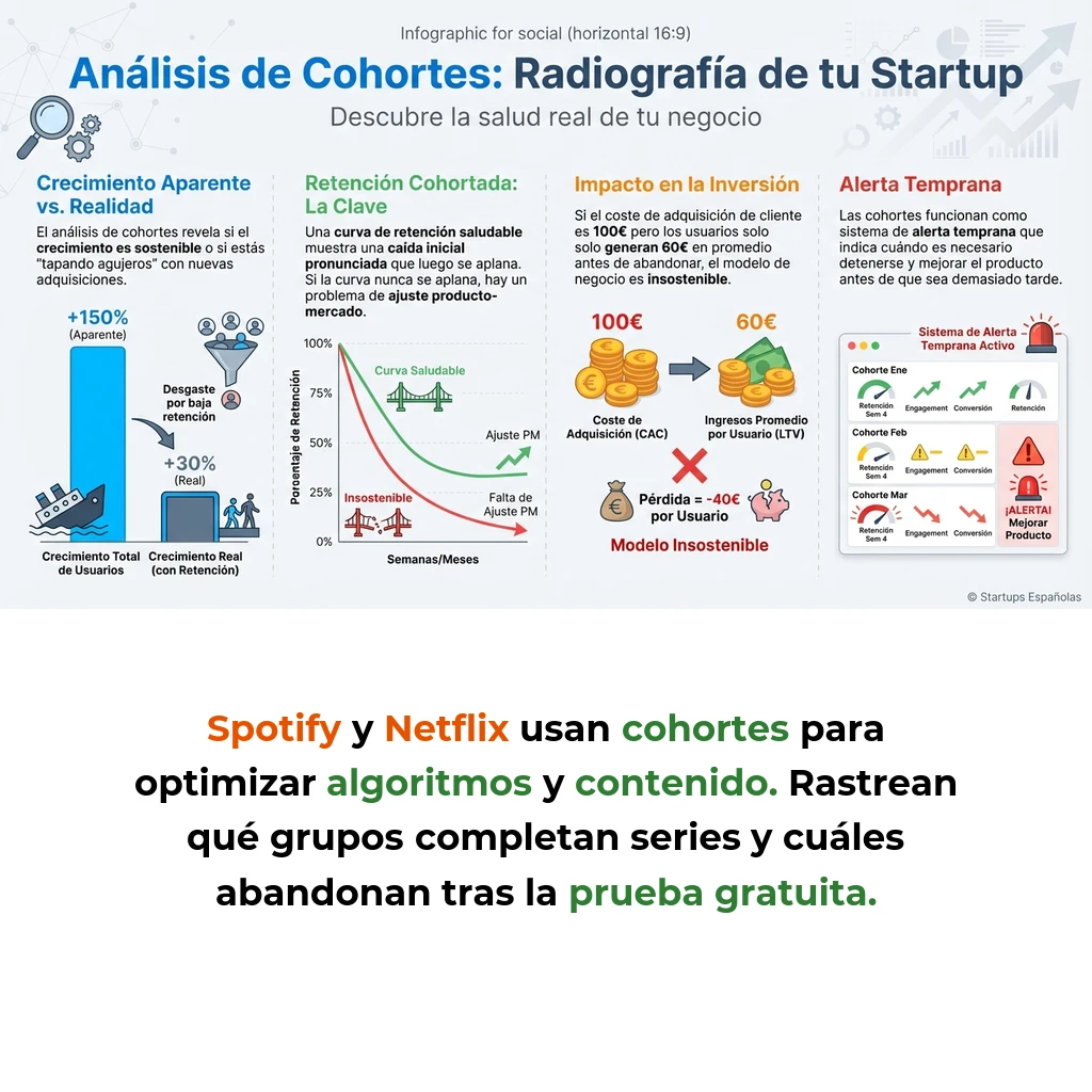 Análisis de cohortes: cómo esta metodología revela la salud real de tu startup - La técnica que separa el crecimiento sostenible de las métricas que ocultan problemas críticos - Carousel Image
