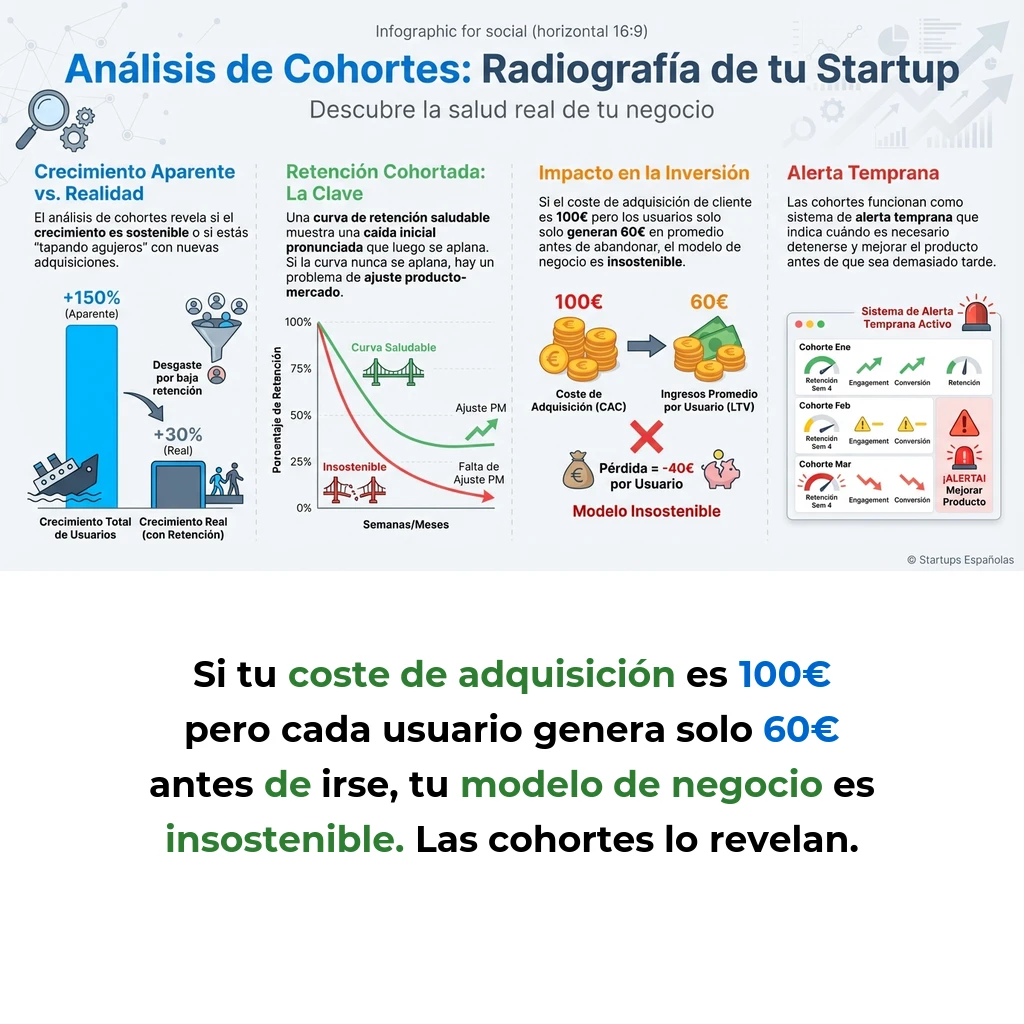 Análisis de cohortes: cómo esta metodología revela la salud real de tu startup - La técnica que separa el crecimiento sostenible de las métricas que ocultan problemas críticos - Carousel Image