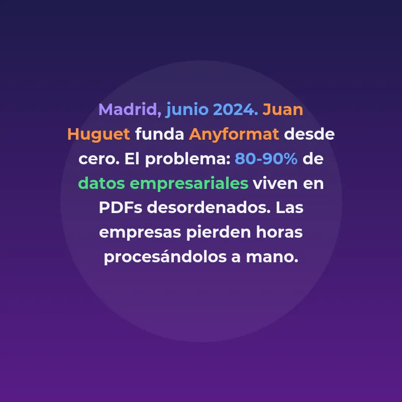 Anyformat: qué hace y cuánto ha levantado la startup - La startup madrileña fundada en 2024 automatiza la extracción de datos desde PDFs, correos e imágenes con IA, y ya cuenta con el respaldo de 4Founders Capital y Kibo Ventures - Carousel Image