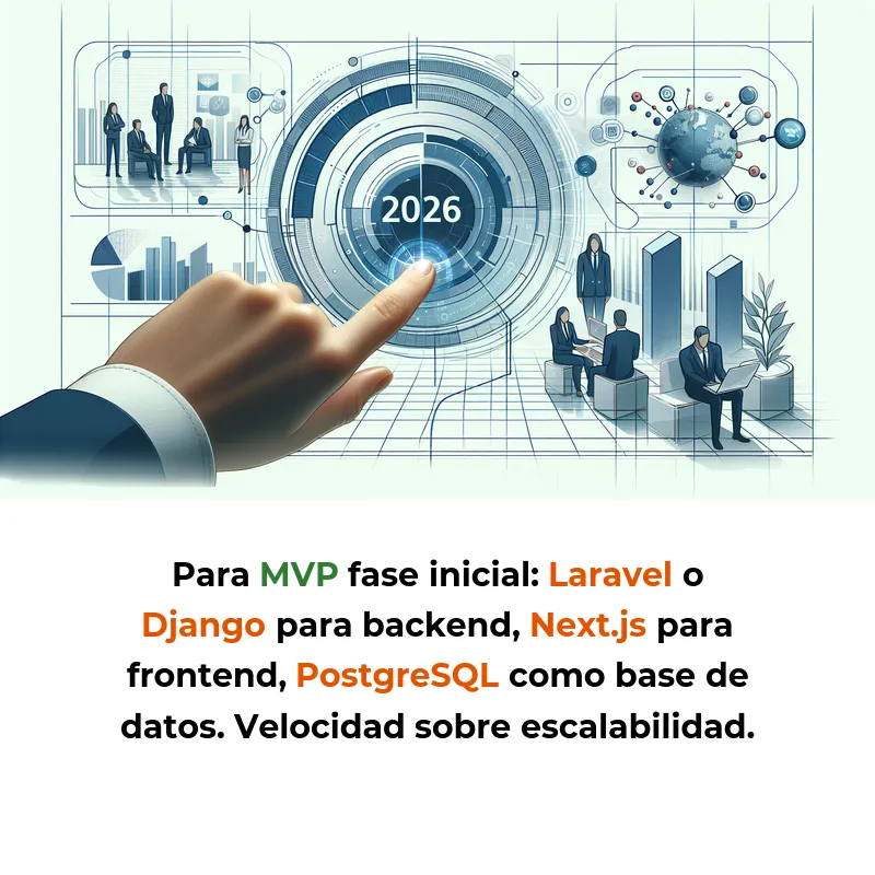 Cómo elegir el tech stack perfecto para tu startup en 2026 - Guía definitiva para seleccionar tecnologías que escalen sin complejidad innecesaria - Carousel Image