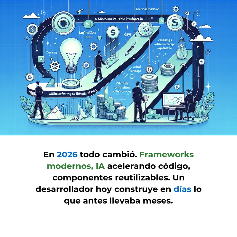 De idea a MVP en días: cómo validar tu software sin arruinarte - Descubre cómo crear un prototipo funcional rápidamente y validar tu idea de negocio - Carousel Image