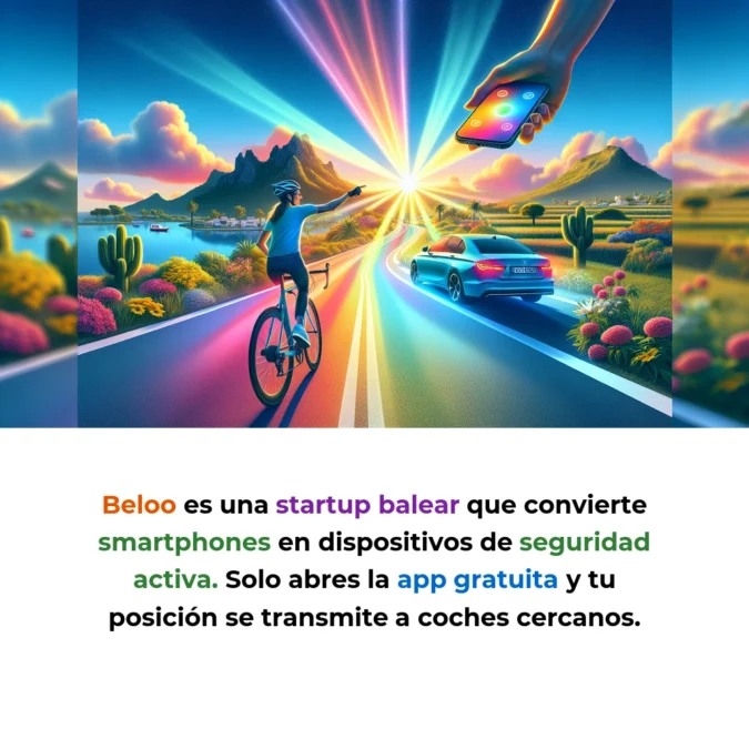 Beloo: La startup balear que convierte tu móvil en un sistema de seguridad para ciclistas - Una app gratuita que alerta a los coches de tu presencia antes de que te vean - Carousel Image