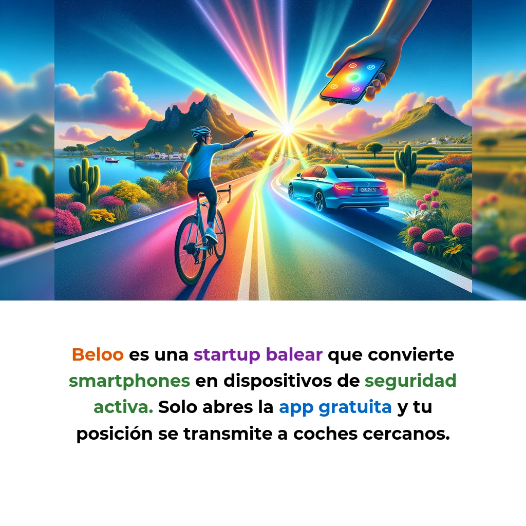 Beloo: La startup balear que convierte tu móvil en un sistema de seguridad para ciclistas - Una app gratuita que alerta a los coches de tu presencia antes de que te vean - Carousel Image