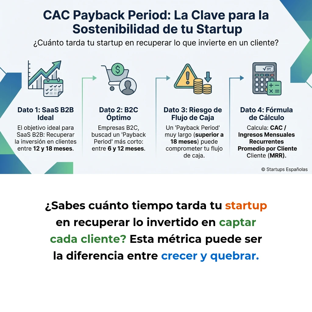 Customer Acquisition Cost (CAC) Payback Period: Métrica Fundamental para Startups - Cómo calcular y optimizar el tiempo de recuperación de la inversión en adquisición de clientes - Carousel Image
