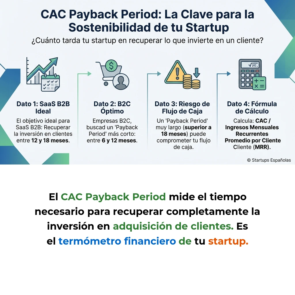 Customer Acquisition Cost (CAC) Payback Period: Métrica Fundamental para Startups - Cómo calcular y optimizar el tiempo de recuperación de la inversión en adquisición de clientes - Carousel Image