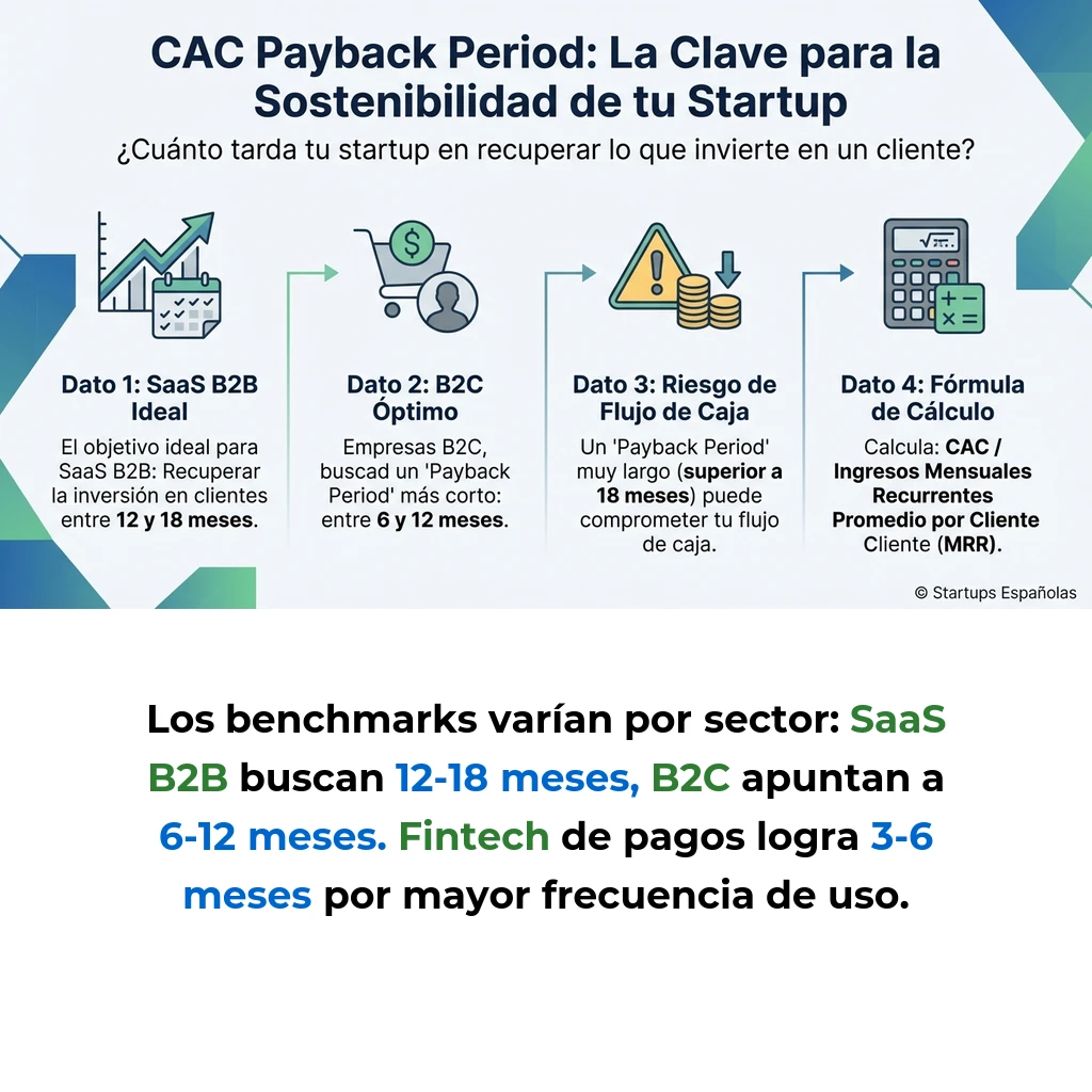 Customer Acquisition Cost (CAC) Payback Period: Métrica Fundamental para Startups - Cómo calcular y optimizar el tiempo de recuperación de la inversión en adquisición de clientes - Carousel Image