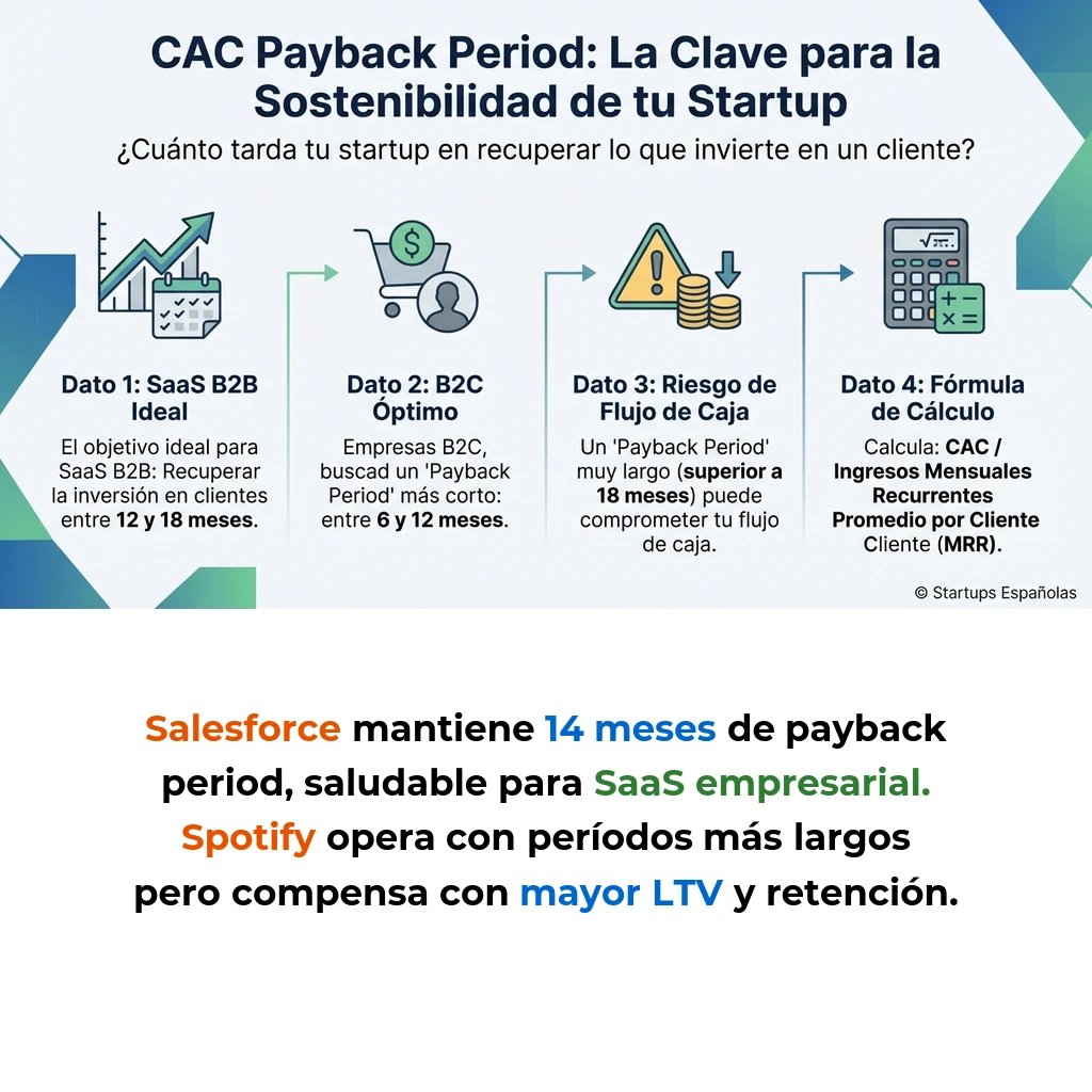 Customer Acquisition Cost (CAC) Payback Period: Métrica Fundamental para Startups - Cómo calcular y optimizar el tiempo de recuperación de la inversión en adquisición de clientes - Carousel Image