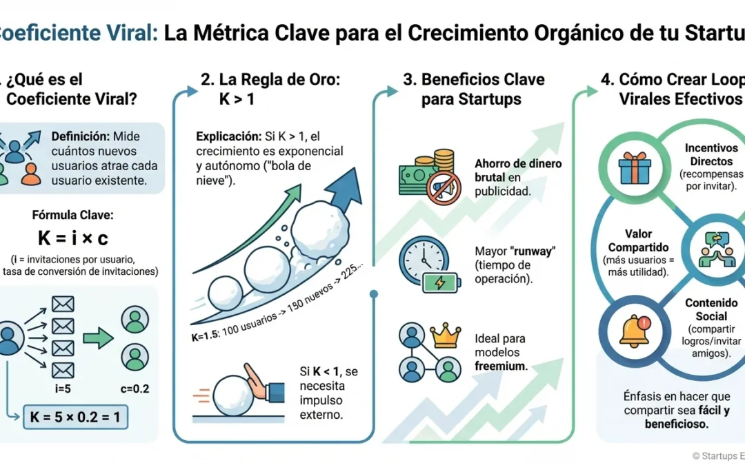 Coeficiente Viral: La métrica que hace crecer tu startup sin gastar en publicidad - coeficiente viral, factor k, viralidad startups, growth hacking, métricas crecimiento, crecimiento exponencial