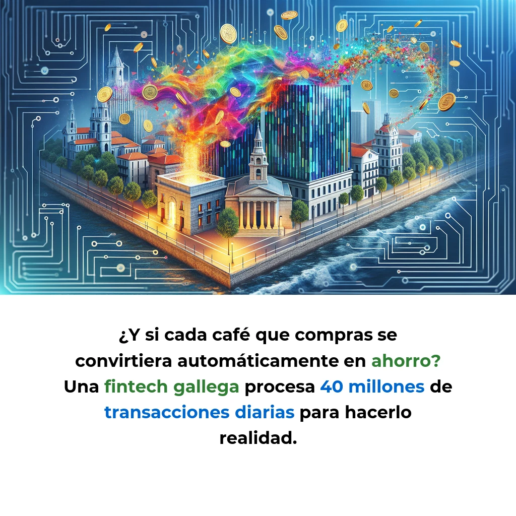 Coinscrap: La fintech gallega que hace que tu banco te ayude a ahorrar con IA - Desde Pontevedra, esta startup procesa 40 millones de transacciones diarias para convertir tus gastos en ahorro automático - Carousel Image