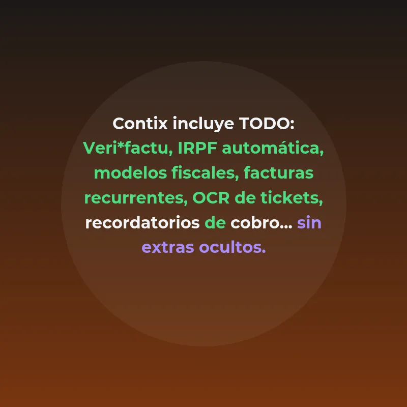 Contix: cómo un proyecto de una sola persona reta a Holded, Quipu y Anfix con IA y un precio de 7 € - Un programa de facturación español con IA integrada desafía a competidores con precio único de 7€ mensuales - Carousel Image