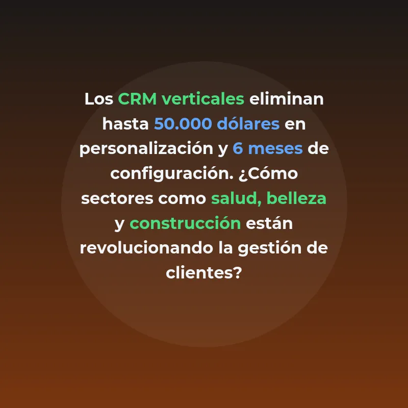 CRM Verticales: Sistemas Especializados que Revolucionan - Workflows nativos que eliminan meses de personalización en sectores como salud, belleza y construcción - Carousel Image