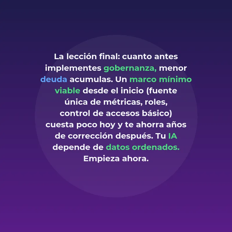 Data Governance: ordena tus datos antes de escalar IA - Qué es el gobierno de datos, por qué importa desde el primer día y cómo lo aplican las empresas tech - Carousel Image