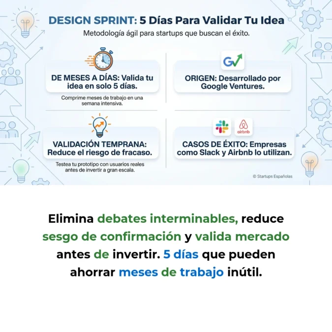 Design Sprint: Metodología de 5 días para validar ideas de startup - Cómo comprimir meses de desarrollo en una semana de validación estructurada - Carousel Image
