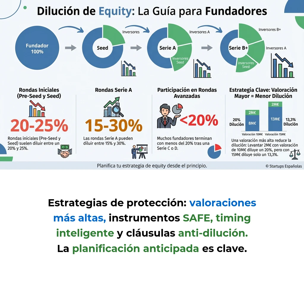 Dilución de Equity en Startups: Cómo Funciona y Estrategias de Protección - Análisis del impacto de la dilución accionaria en cada ronda de financiación y mecanismos para gestionar la pérdida de control - Carousel Image