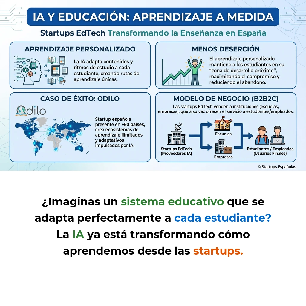 Personalización del Aprendizaje: Cómo la IA Adapta la Educación en Startups EdTech - El enfoque que permite a las plataformas educativas adaptar contenidos y ritmos de estudio mediante inteligencia artificial - Carousel Image