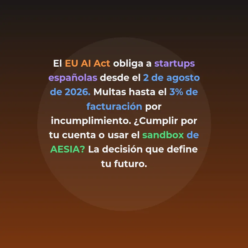 EU AI Act y startups españolas: ¿cumplir o ir al sandbox? - Análisis comparativo de las dos estrategias regulatorias disponibles para founders y equipos legales que desarrollan o integran IA en España - Carousel Image