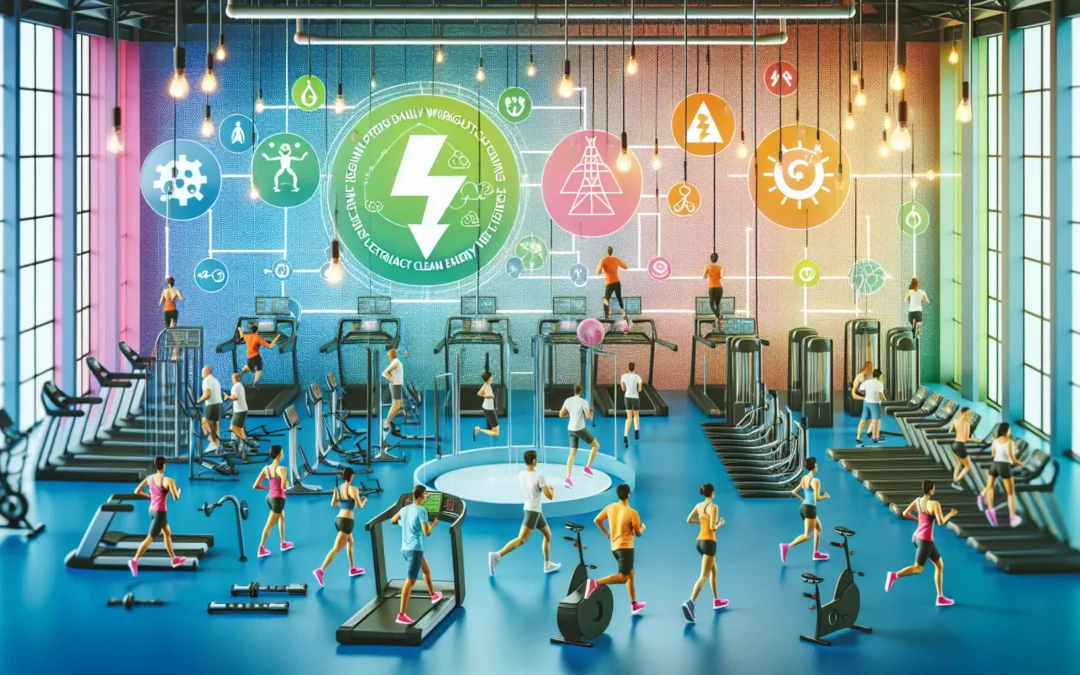 Idea de Negocio: Un gimnasio que genera electricidad mientras la gente entrena - gimnasio que genera electricidad, fitness sostenible, energía limpia ejercicio, negocio ecológico gimnasio, máquinas ejercicio generadoras