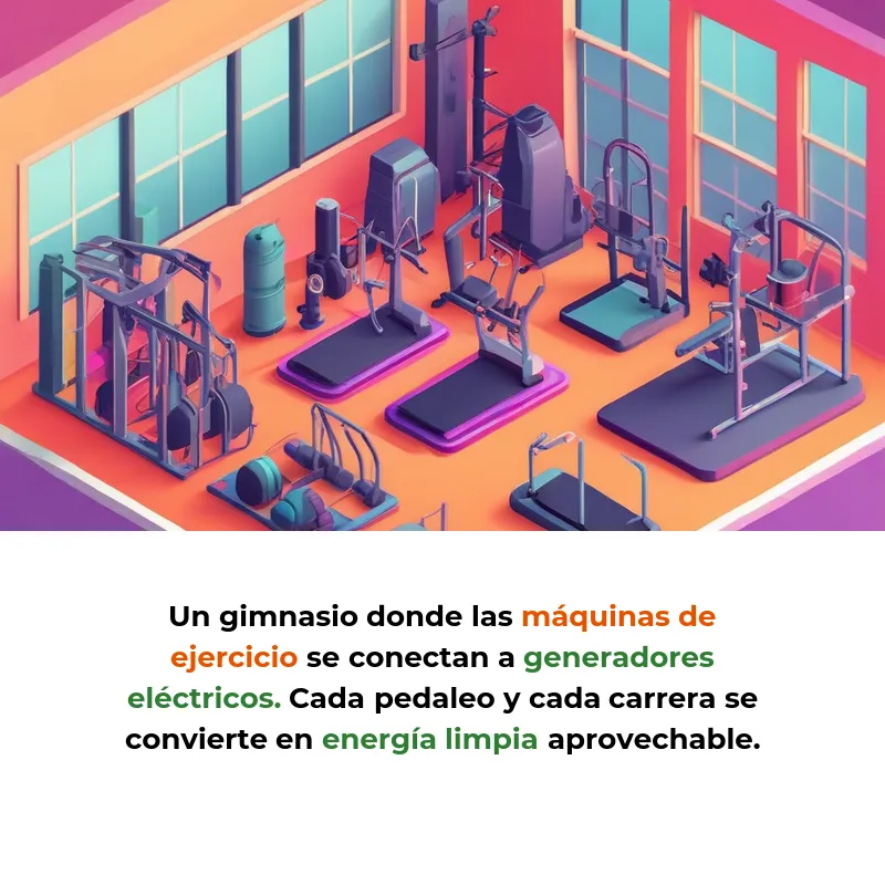 Idea de Negocio: Un gimnasio que genera electricidad mientras la gente entrena - Convertir el ejercicio diario en energía limpia que reduce costos y atrae clientes ecológicos - Carousel Image