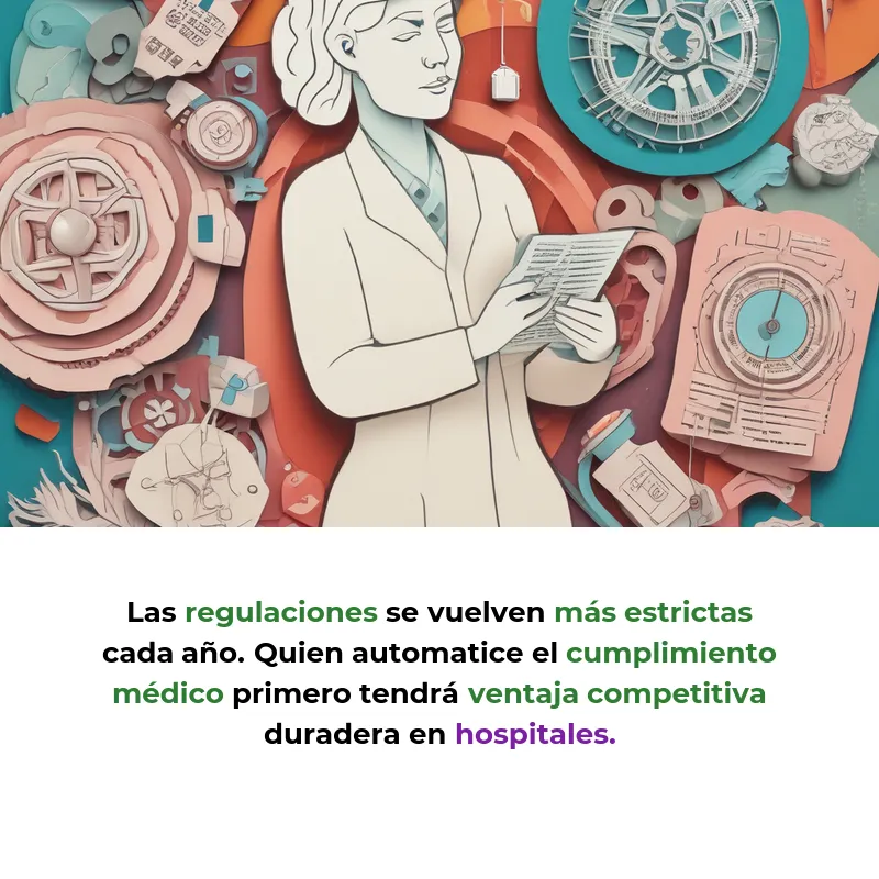 Idea de Negocio: IA que Evita Multas Millonarias a Hospitales por Incumplir Normas Médicas - Un asistente digital que vigila automáticamente el cumplimiento regulatorio en clínicas las 24 horas - Carousel Image