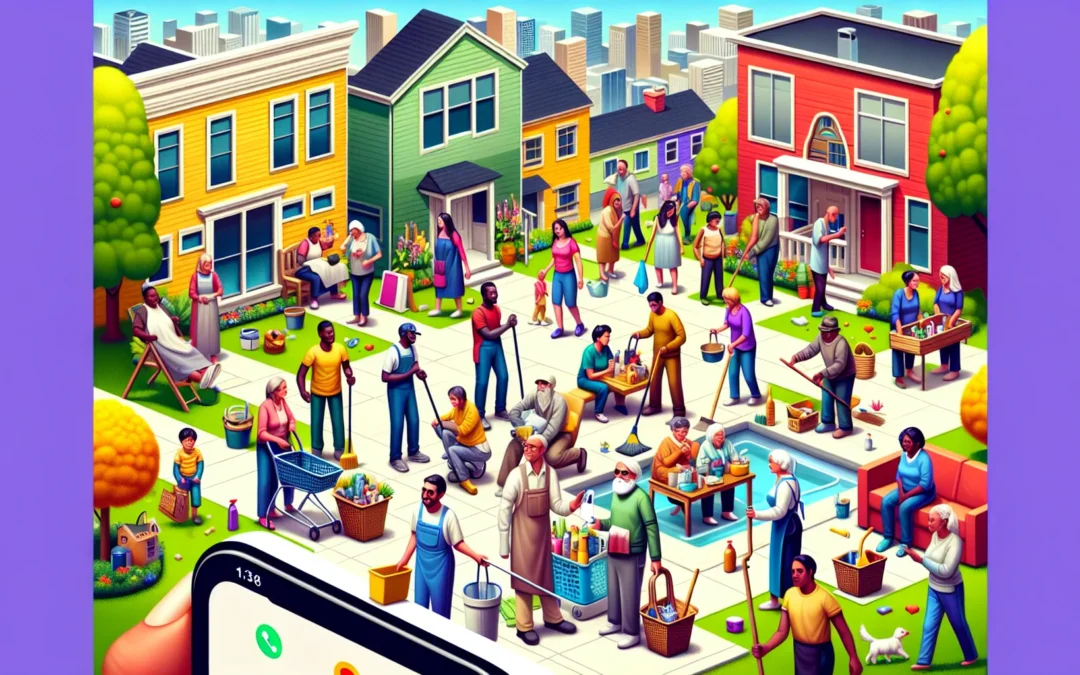 Idea de Negocio: Una app para que los vecinos se ayuden con tareas domésticas - app servicios domésticos, plataforma vecinos, economía colaborativa, marketplace local, servicios entre vecinos, ayuda doméstica, tareas del hogar