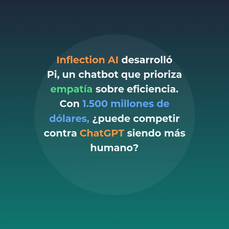 Inflection AI: El chatbot que prioriza la empatía sobre la eficiencia - Con 1.500 millones de dólares en financiación, esta startup desafía a OpenAI y Google apostando por la inteligencia emocional artificial - Carousel Image