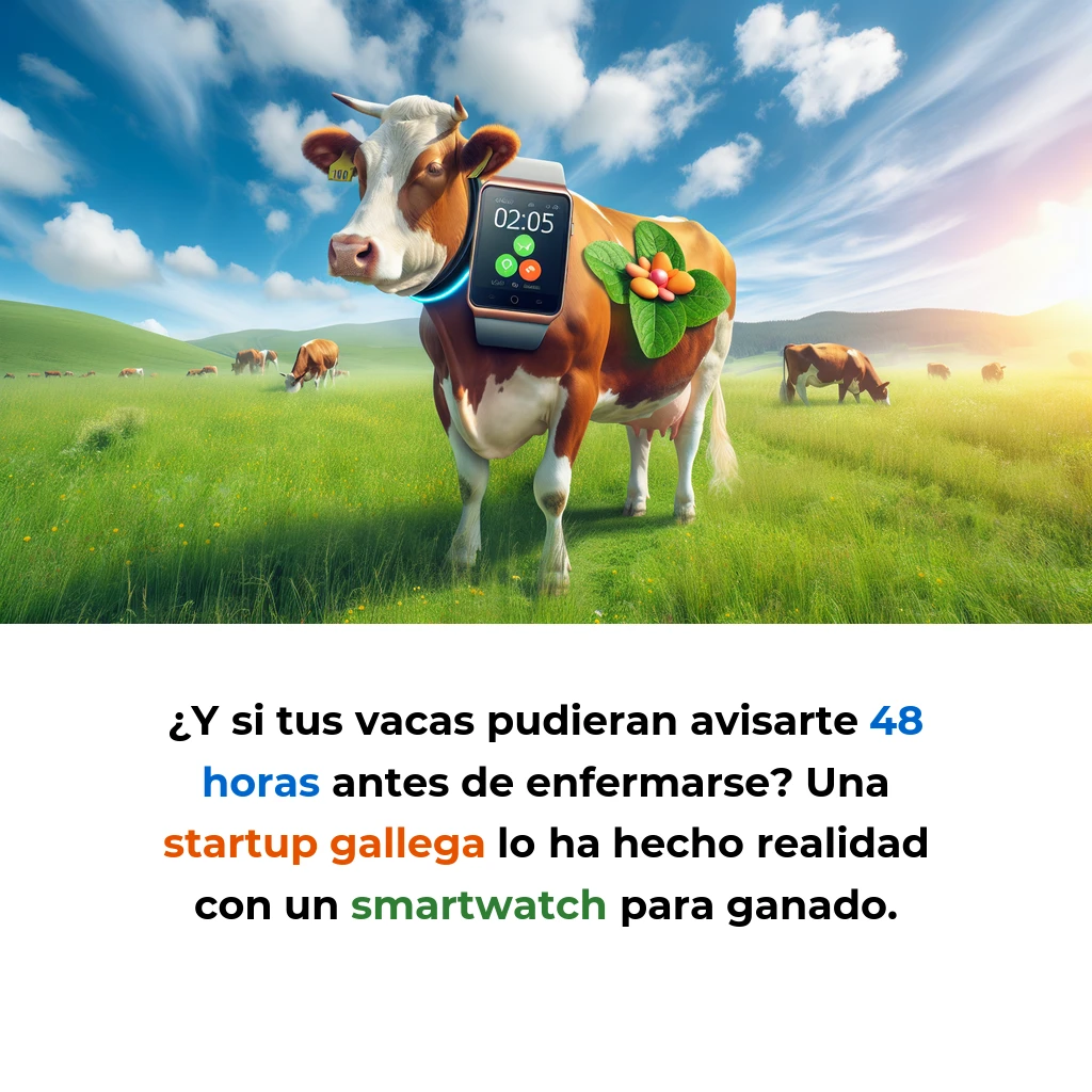 Innogando: El Smartwatch Gallego que Está Revolucionando la Ganadería Española - Esta startup de Galicia ha creado un collar inteligente que detecta enfermedades en vacas 48 horas antes que el ojo humano - Carousel Image