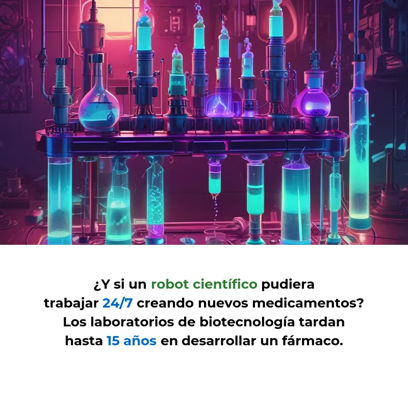 Idea SaaS: Robot científico con IA para automatizar laboratorios de biotecnología - Un asistente inteligente que realiza experimentos automáticamente para acelerar el descubrimiento de nuevos medicamentos - Carousel Image