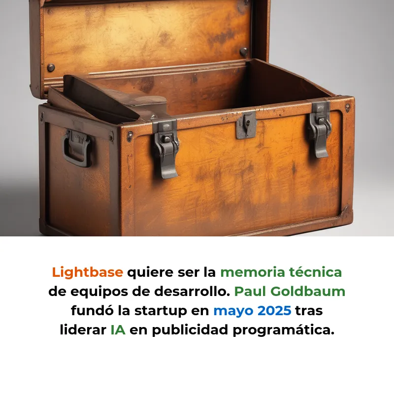 Lightbase: La plataforma de IA que quiere ser la memoria técnica de los equipos de ingeniería - La startup del ex-CTO de Seedtag levanta 2,2 millones para eliminar los silos de conocimiento en desarrollo de software - Carousel Image