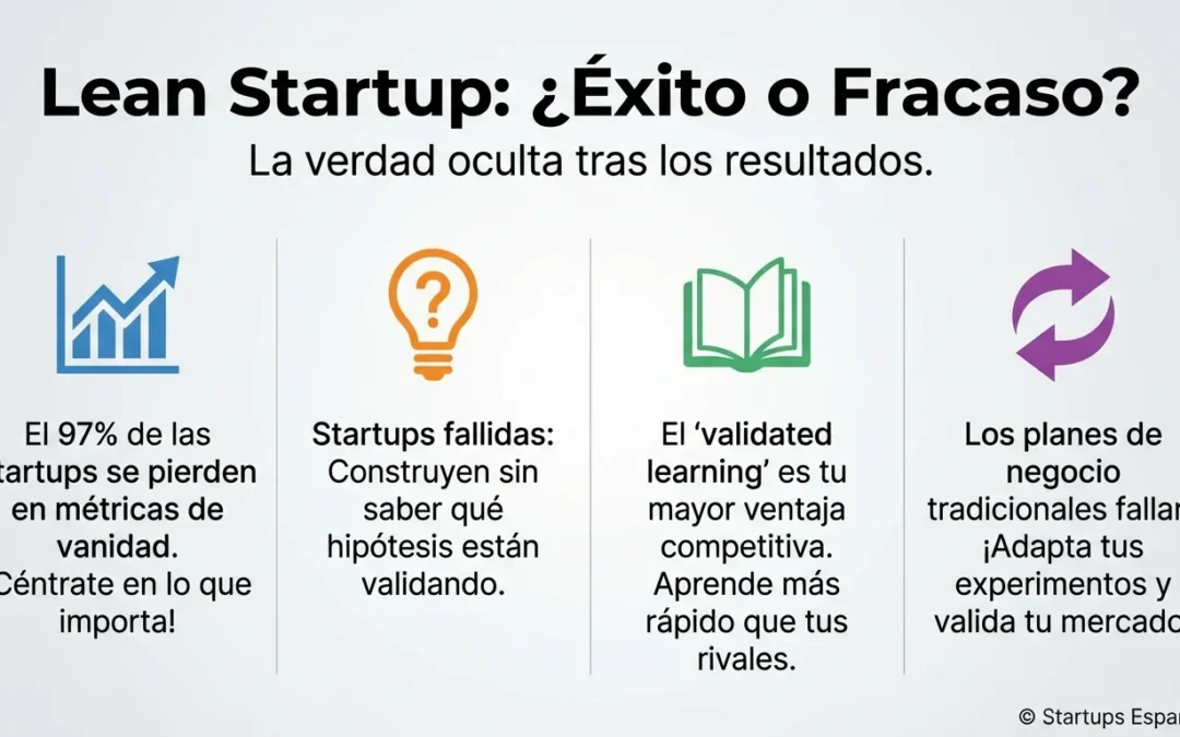Por Qué Lean Startup Separa Realmente a Ganadores de Fracasos (No Es Lo Que Piensas) - lean startup, metodología lean startup, mvp, producto mínimo viable, validated learning, pivot startup, construir medir aprender, innovation accounting, eric ries, startup methodology