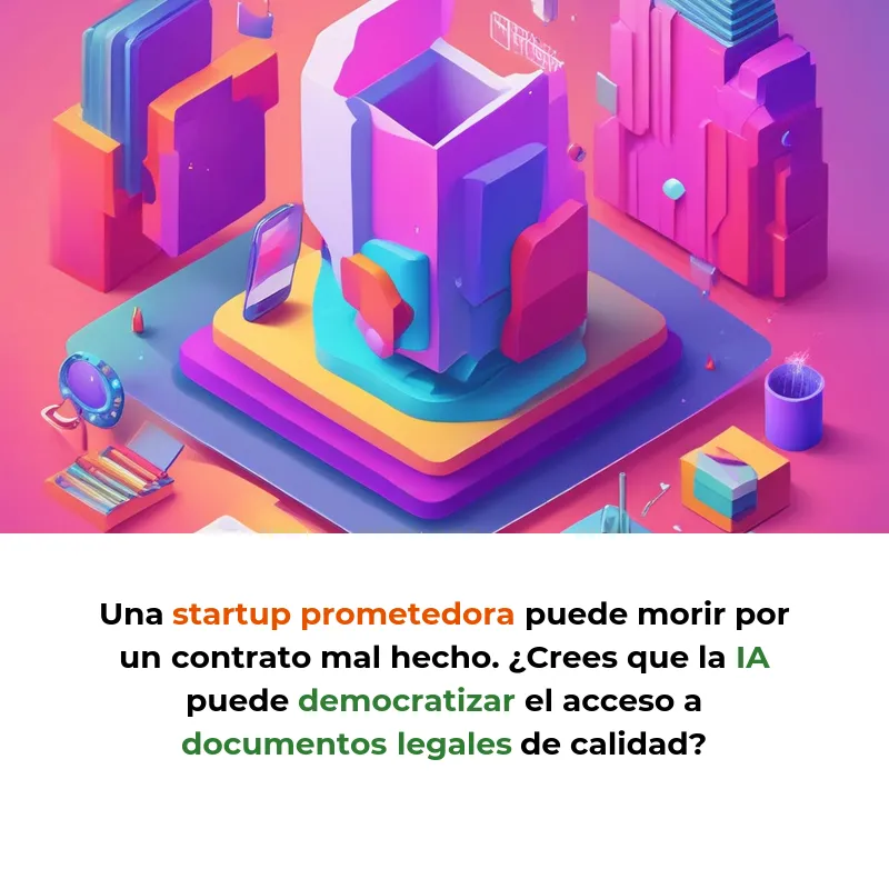 Idea de Negocio: Plataforma de IA que ayuda a startups a crear contratos sin abogados caros - Una herramienta colaborativa que usa inteligencia artificial para generar y revisar documentos legales adaptados a founders - Carousel Image