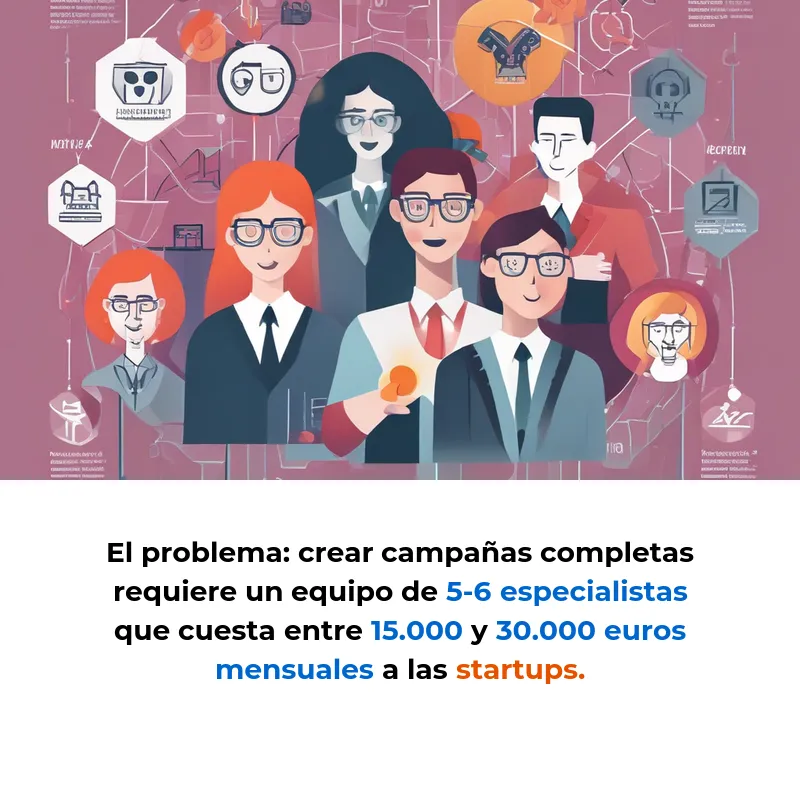 Idea SaaS: Robots que Crean Campañas de Marketing Completas en Minutos - Una plataforma con agentes IA especializados que automatiza desde calendarios de contenido hasta anuncios y emails personalizados - Carousel Image