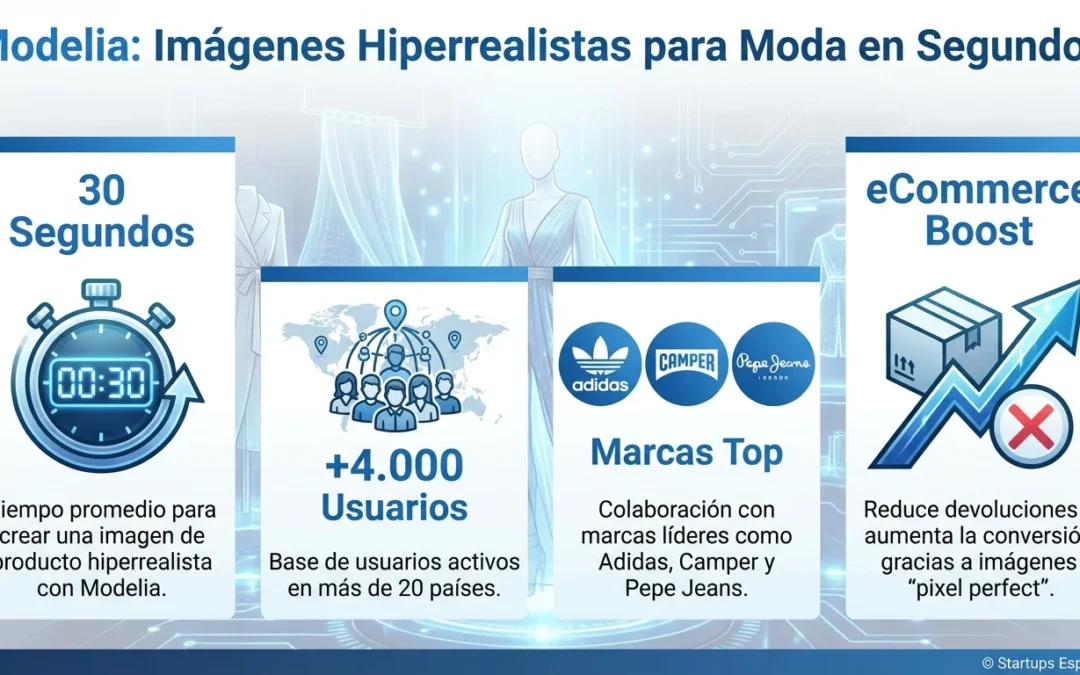 Modelia: La startup madrileña que crea imágenes hiperrealistas para moda en 30 segundos - Modelia, startup IA moda, imágenes hiperrealistas, eCommerce español, fotografía producto IA, SaaS retail, startup madrileña, IA generativa moda